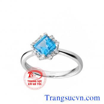 Nhẫn topaz vuông đẹp