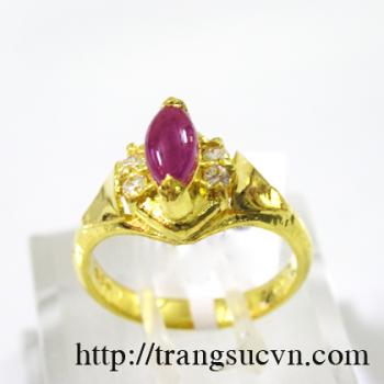 Nhẫn nữ ruby vàng tây