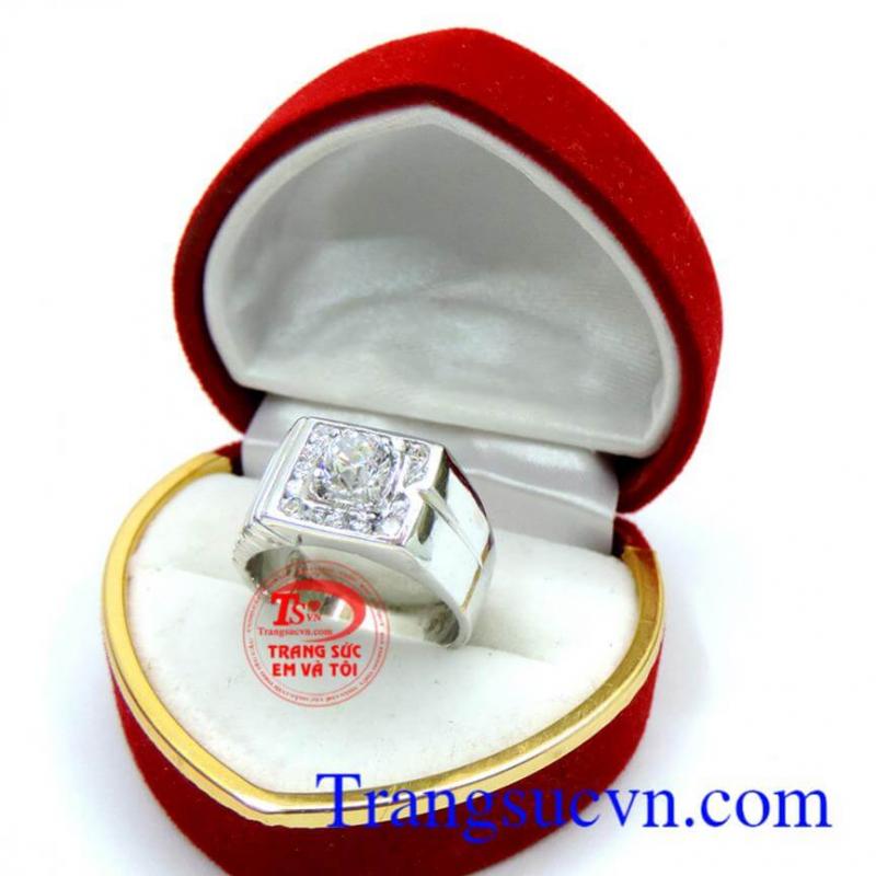 Nhẫn nam 18k vàng trắng