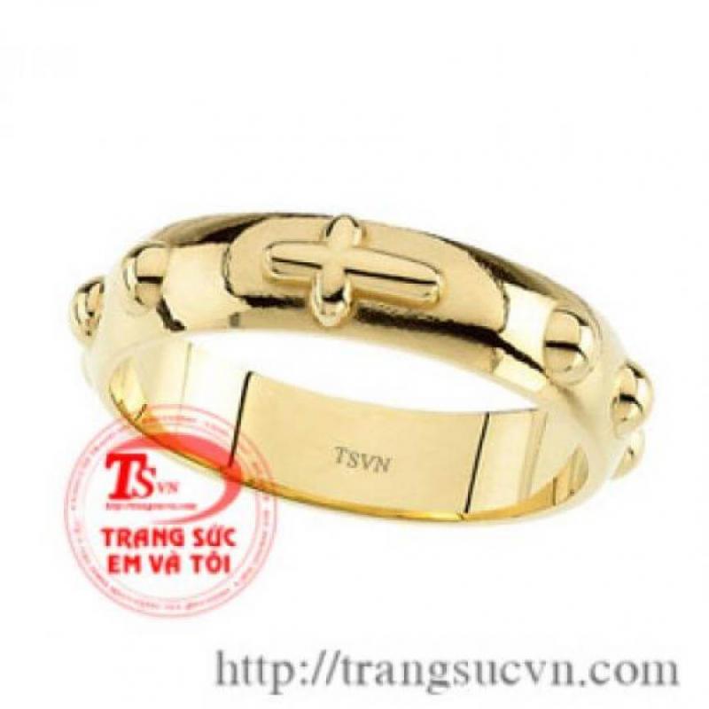 Nhẫn Tràng Hạt vàng tây