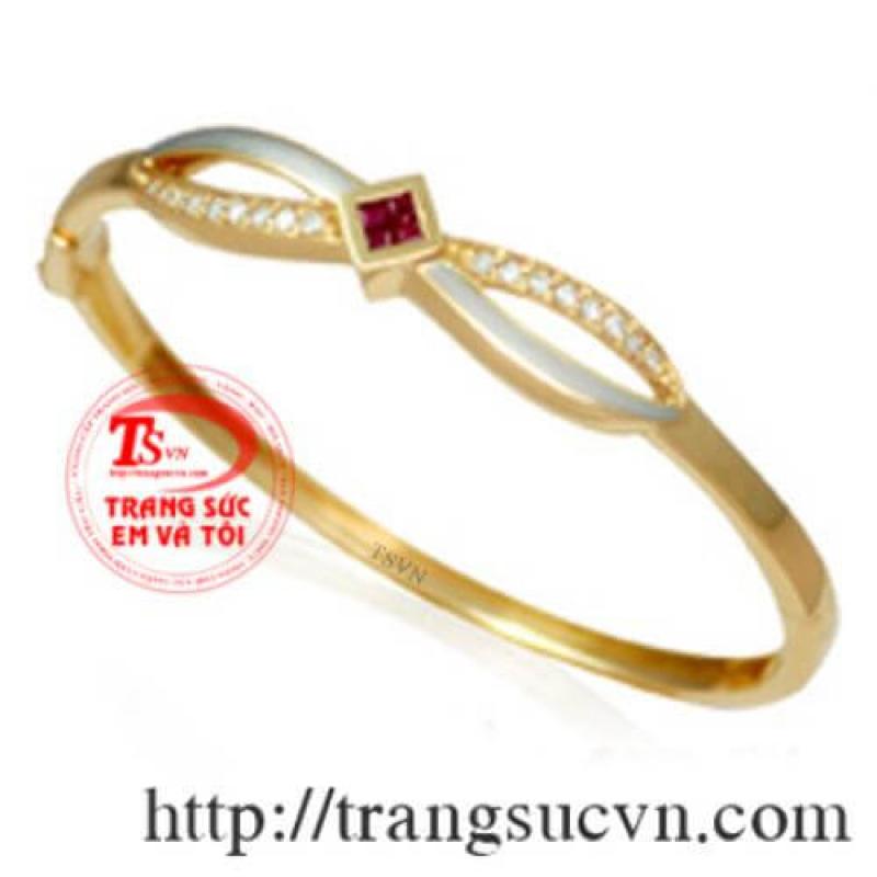 Vòng tay vàng đá ruby