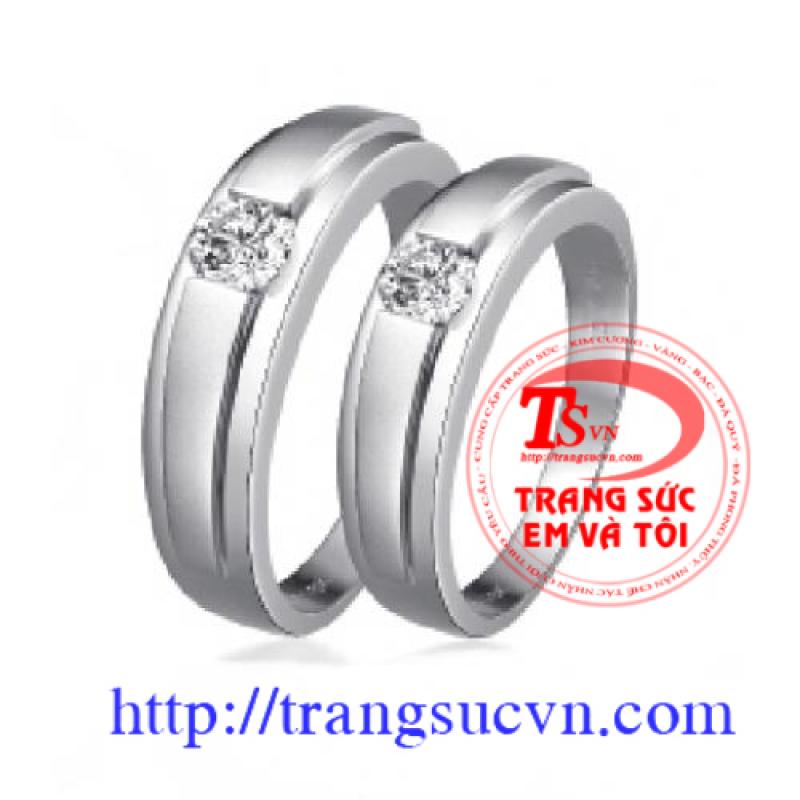 vàng trắng đính kim cương