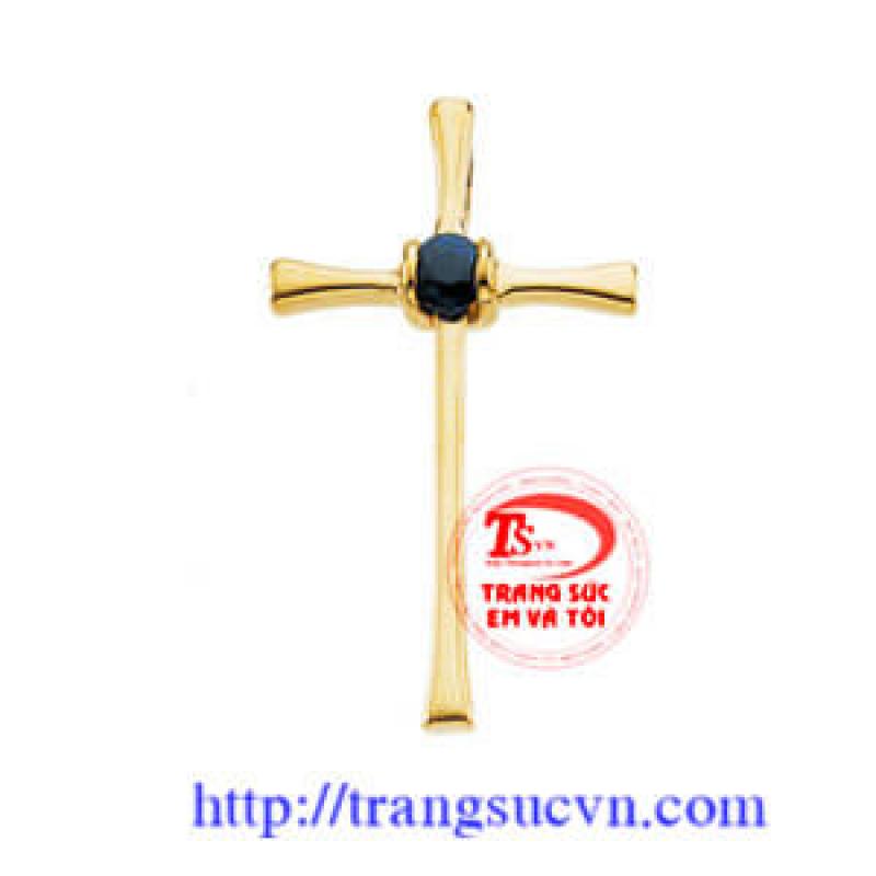 Mặt thánh giá đá sapphia