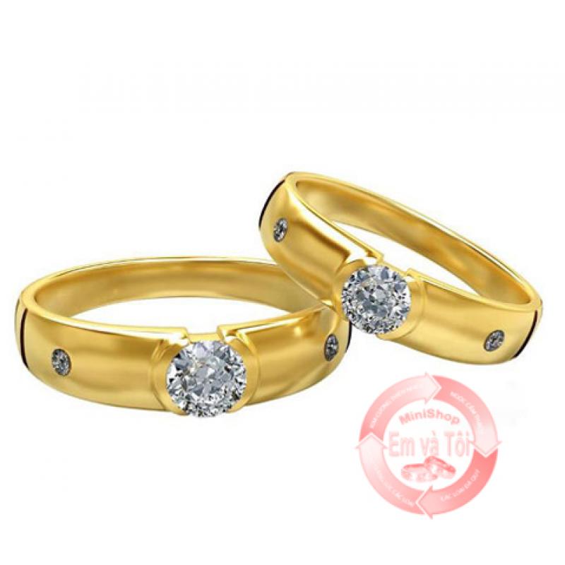 Nhẫn cưới kim cương vàng đẹp