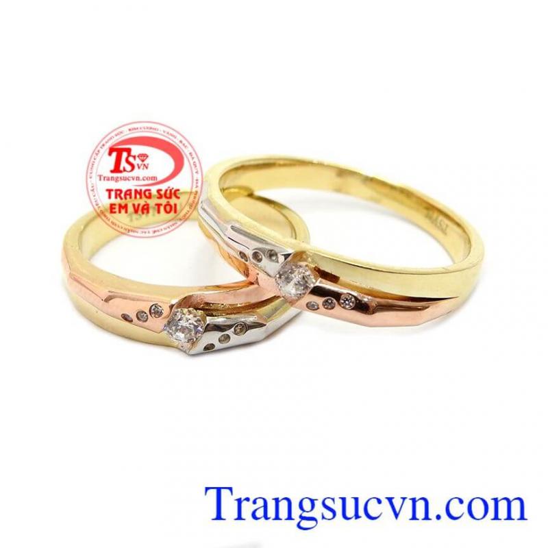 Nhẫn cưới uyên ương vàng 10k