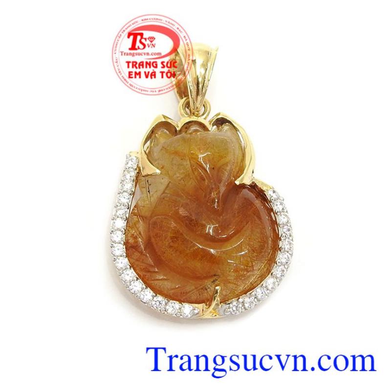 Mặt dây hồ ly tóc vàng nâu