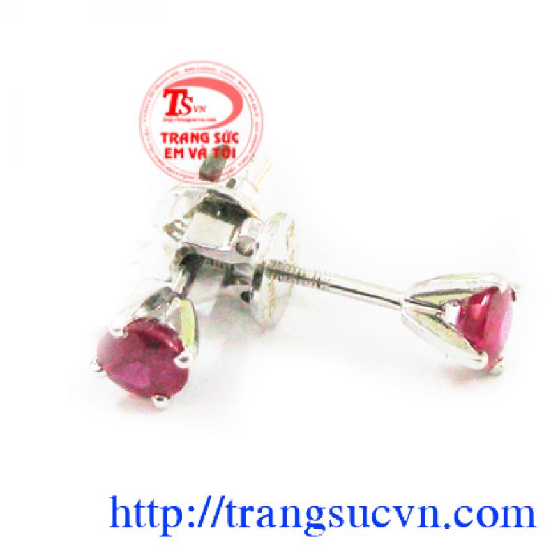 Hoa tai Ruby thiên nhiên tinh tế