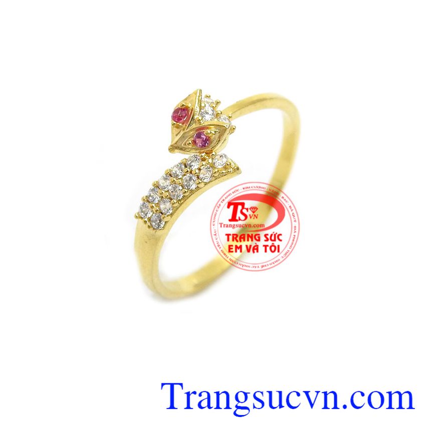 Nhẫn nữ hồ ly xinh xắn là sản phẩm vàng tây được chế tác hình hồ ly xinh xắn