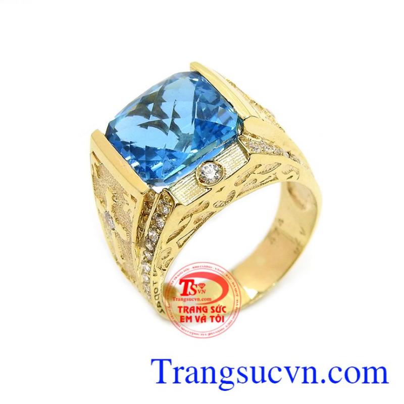 Nhẫn nam topaz thánh giá