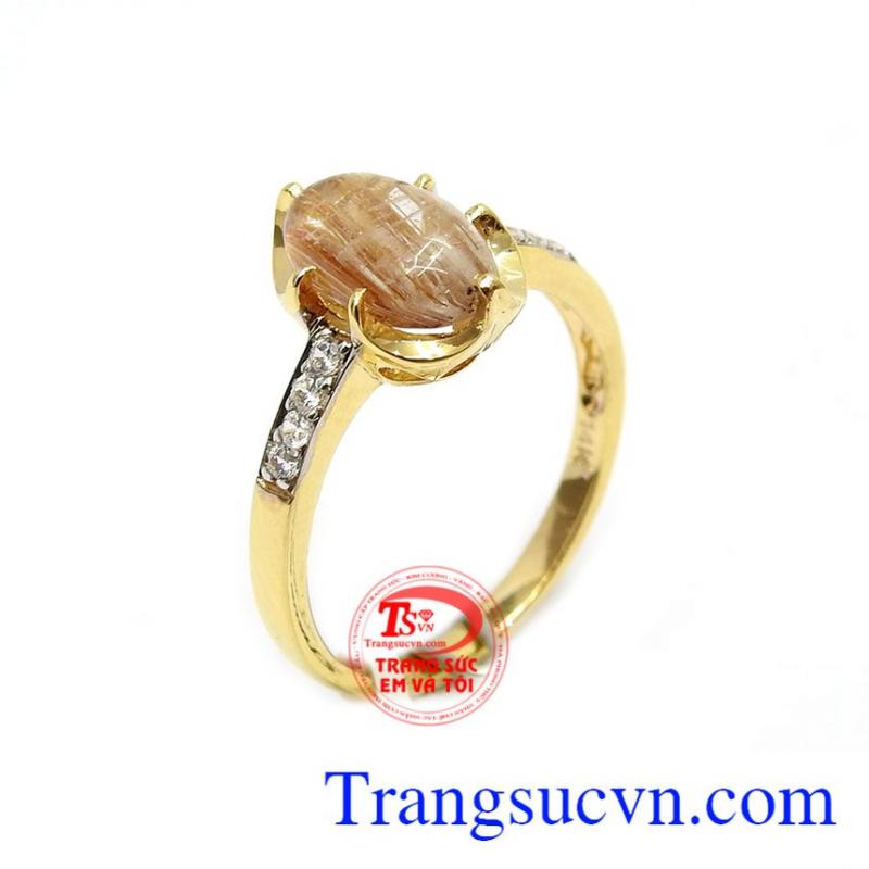 Nhẫn nữ thạch anh tóc nhỏ xinh