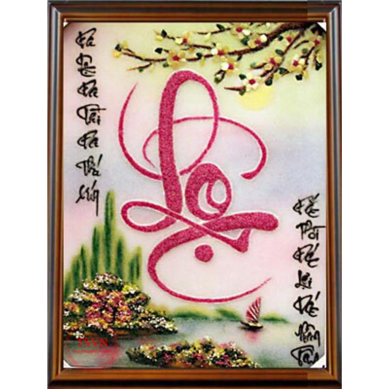 Tranh đá quý chữ Lộc