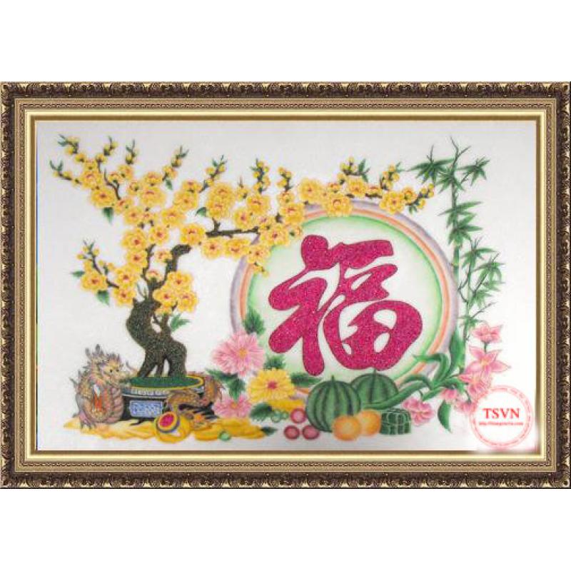 Tranh đá quý chữ Phúc đẹp