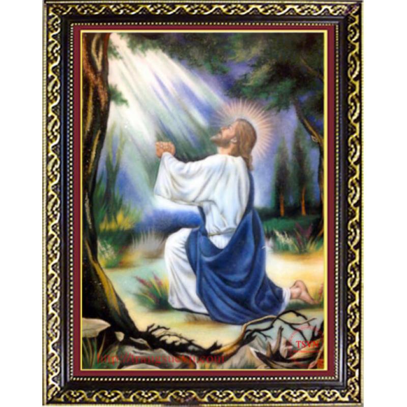 Tranh đá quý Chúa Giê su cầu nguyện