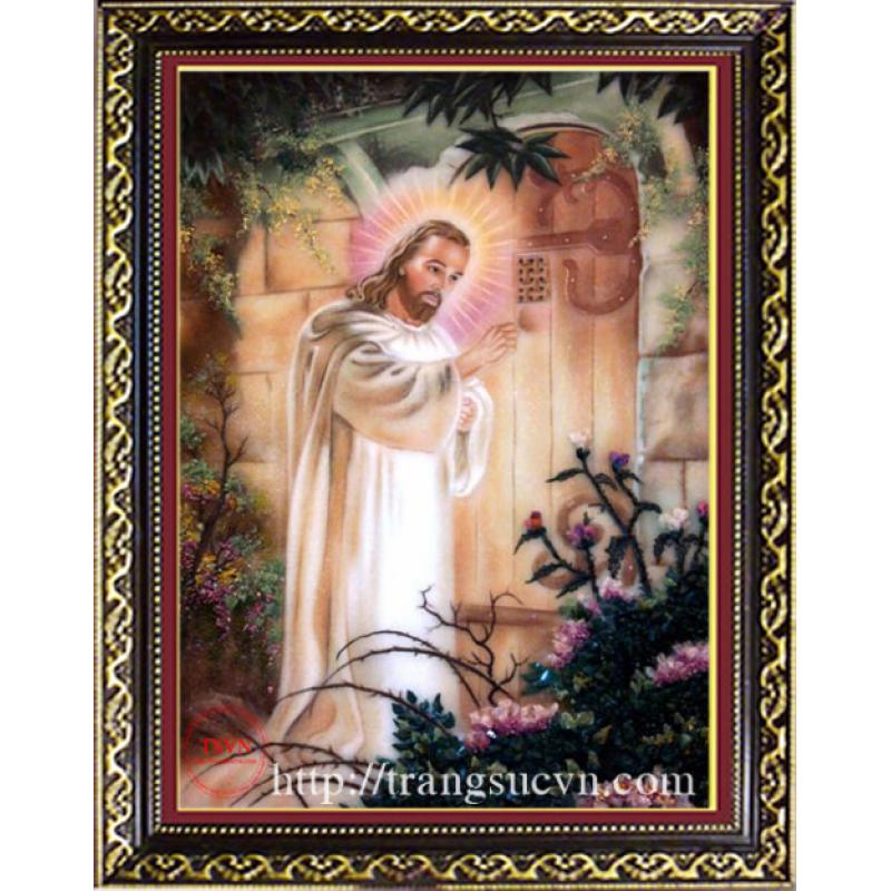 Tranh đá quý Chúa Giê su gõ cửa