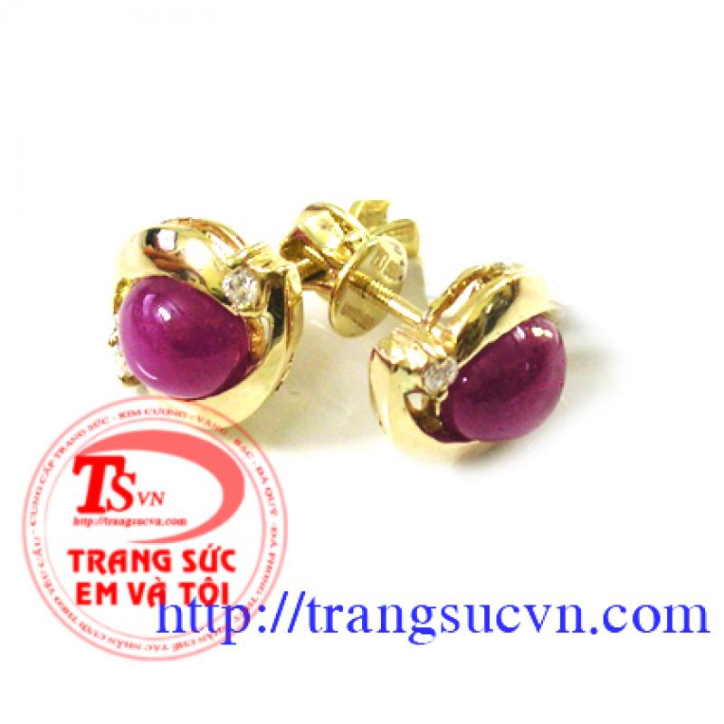 Hoa tai ruby đẹp sang