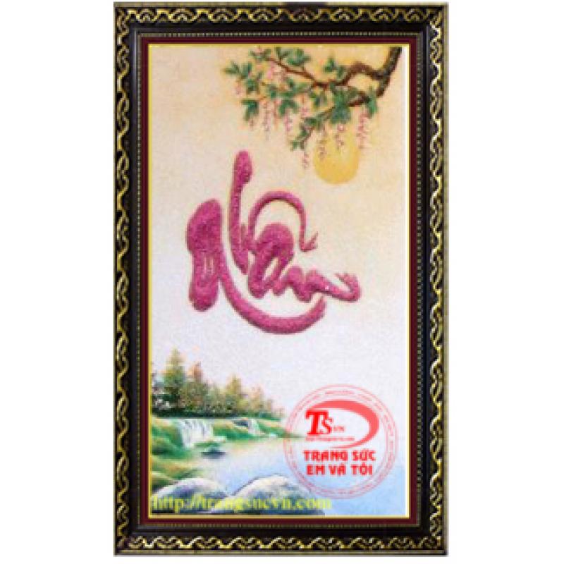 Chữ Nhẫn - Tranh Đá Quý đẹp