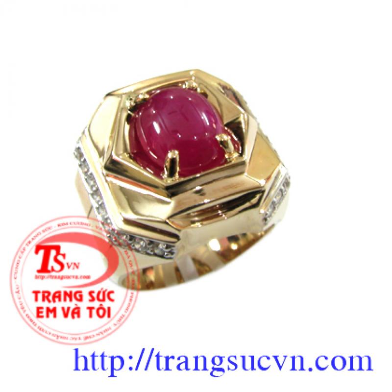 Nhẫn nam ruby thiên nhiên hộ mệnh