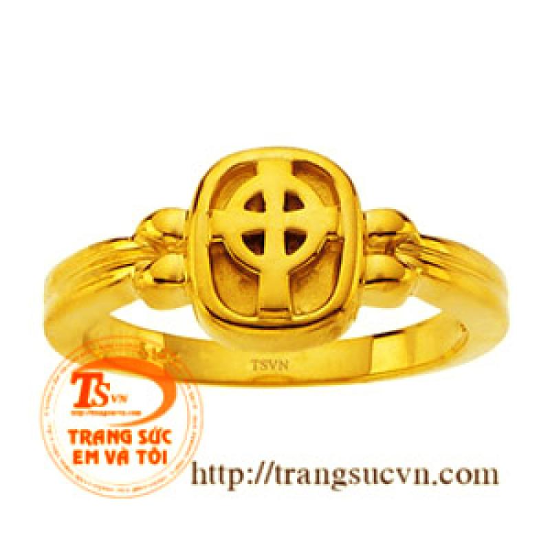 Nhẫn mặt thập giá vàng ta