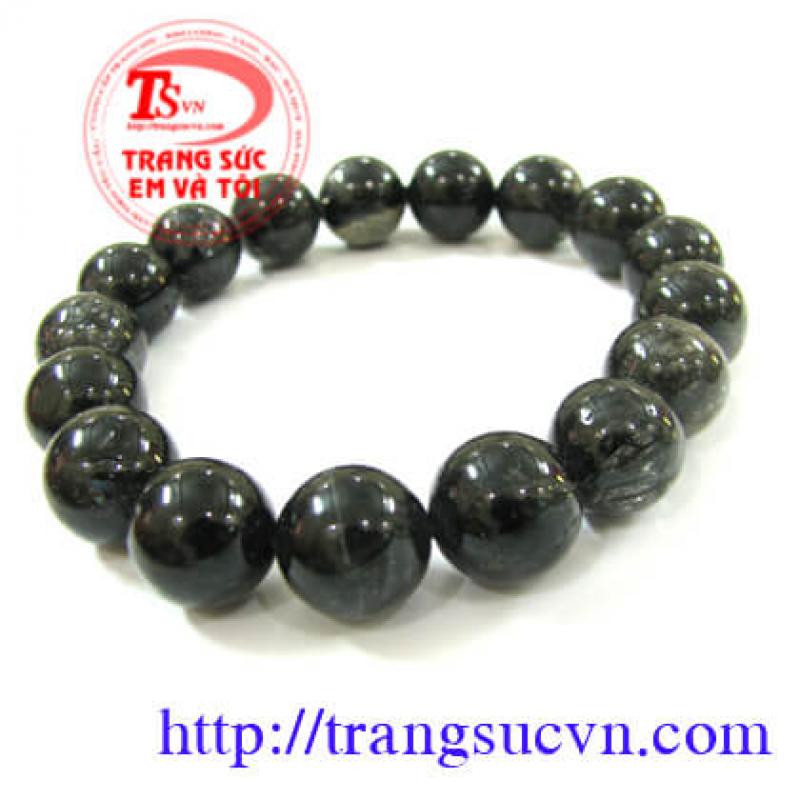 Thạch anh tóc đen, loại đen đậm 14 ly