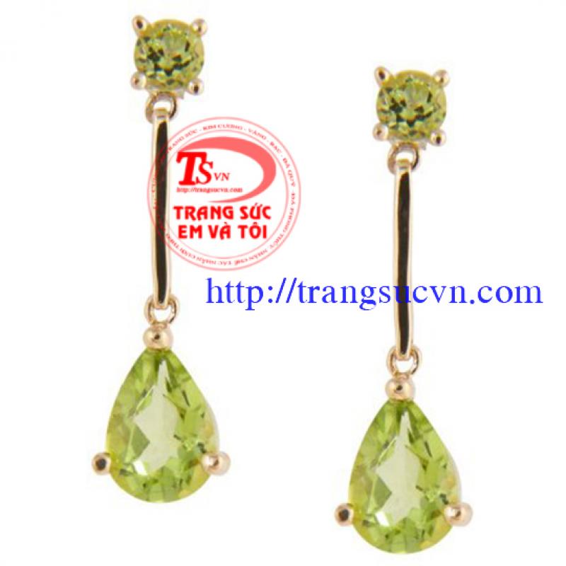 Đôi hoa tai đá peridot