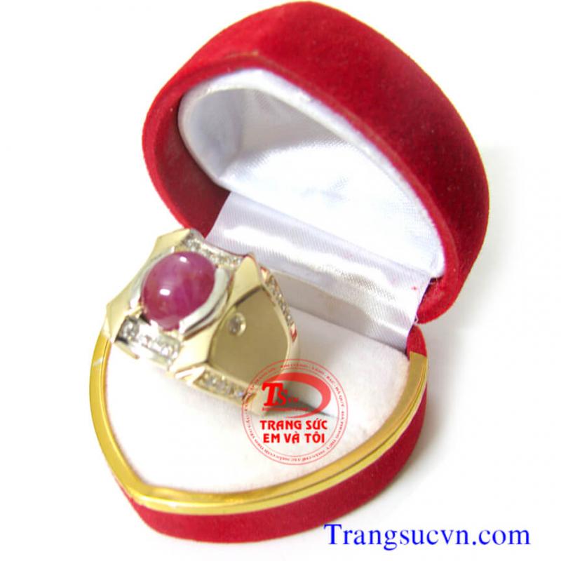 Nhẫn nam ruby lục yên chất lượng