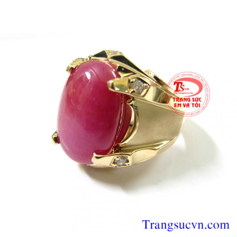 Nhẫn nam đá ruby thiên nhiên