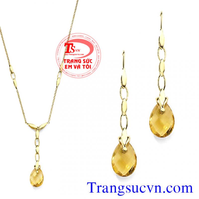 Thạch anh vàng bộ trang sức