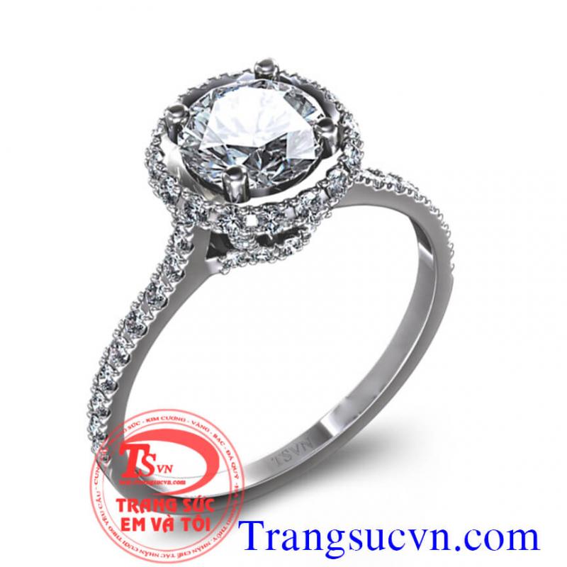 Nhẫn nữ gắn kim cương sang