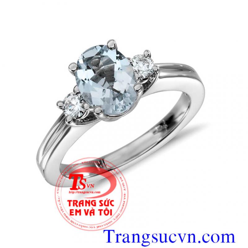 Nhẫn nữ đá Aquamarine mới