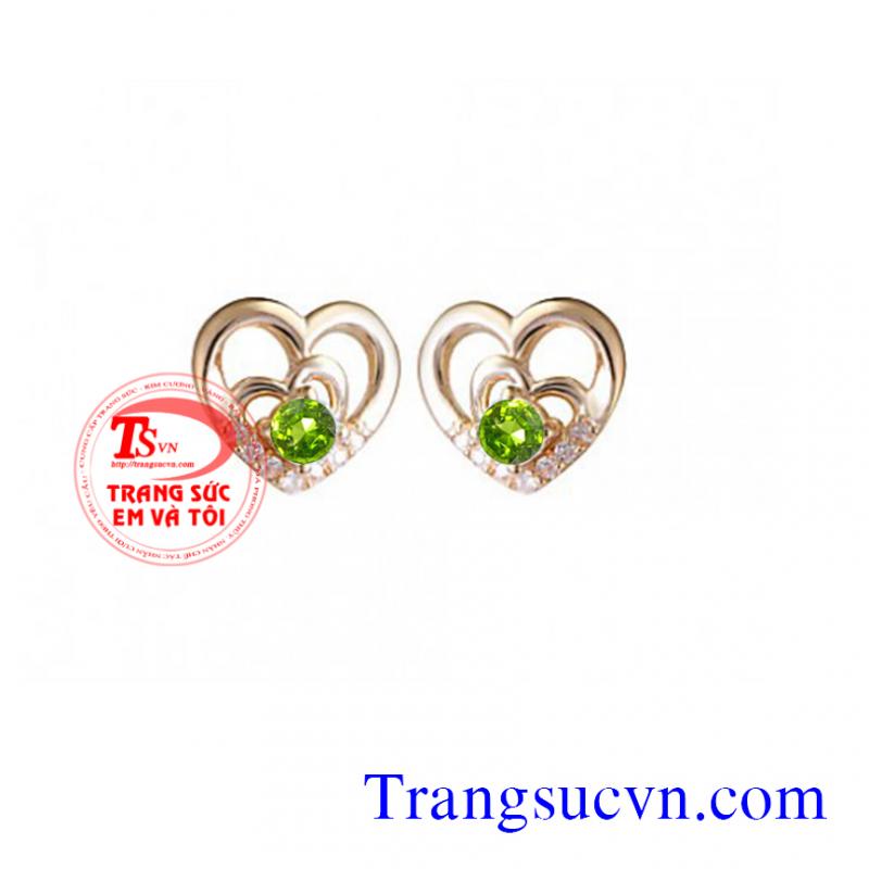 Hoa tai đá peridot đẹp