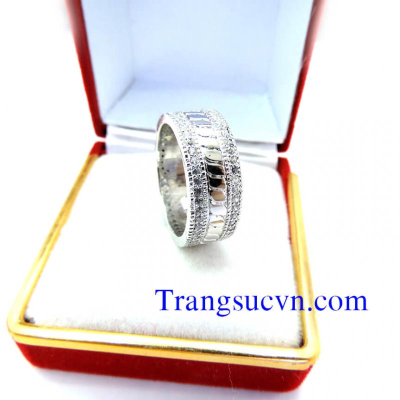 Nhẫn nam vàng trắng khí chất 