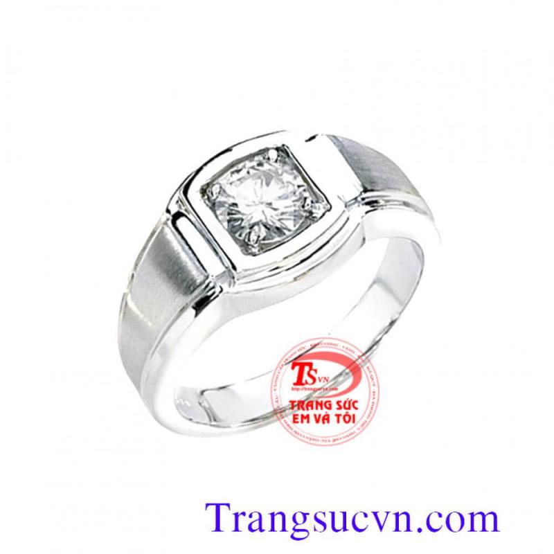 Nhẫn nam vàng trắng kim nhân tạo