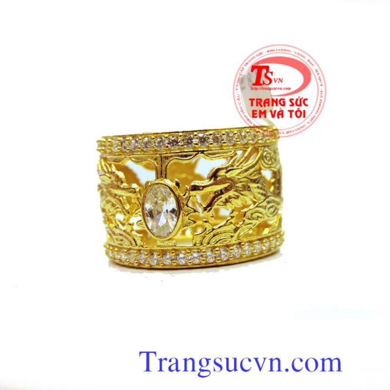 Nhẫn nam hai rồng mệnh kim, thủy