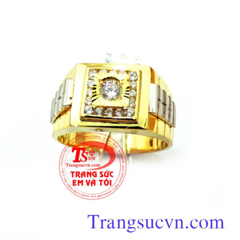 Nhẫn nam vàng kim cương nhân tạo
