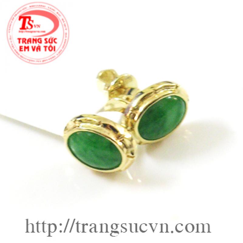 Hoa tai ngọc jadeite bình an