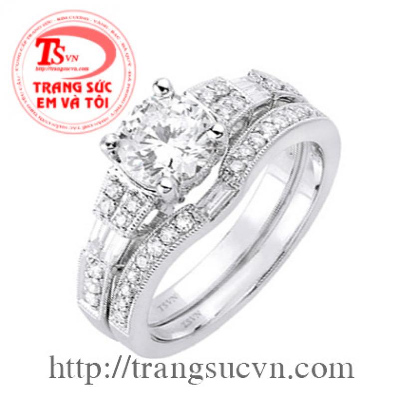 Cặp nhẫn cưới kim cương đẹp