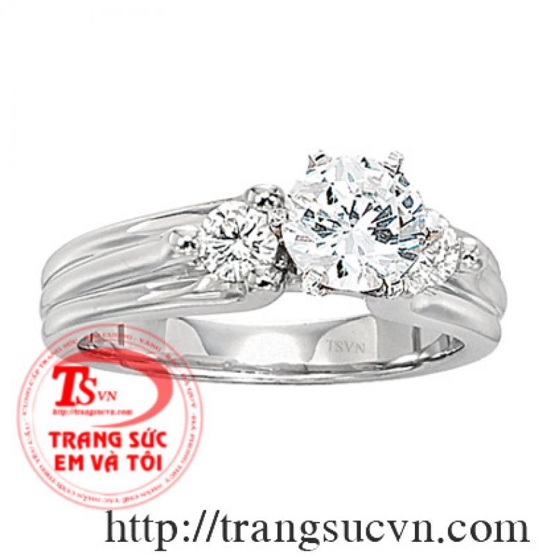 Nhẫn đính hôn đẹp vàng trắng