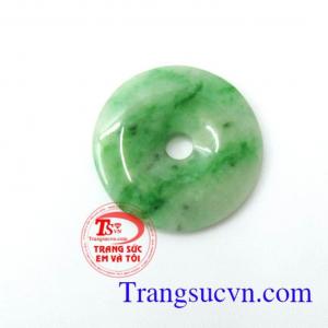 Mặt đồng xu jadeite xanh ngọc