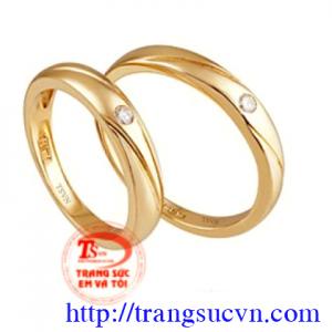 Nhẫn cưới vàng 14k sâu đậm