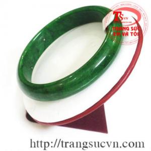 Vòng ngọc cẩm thạch jadeite-bản hẹ-xanh két