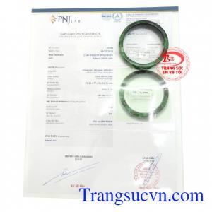 Giấy kiểm định Vòng nay nữ ngọc sang trọng