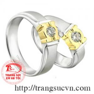 Nhẫn cưới vàng trắng diamond đẹp