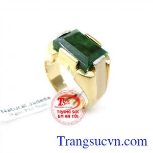 Nhẫn Nam Vàng 14K Jadeite Thiên Nhiên