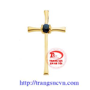 Mặt thánh giá đá sapphia