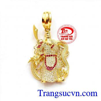 Mặt dây chuyền nam chạm khắc vàng 10k sáng bóng đảm bảo chất lượng hợp thời trang, sang trọng và phong thủy