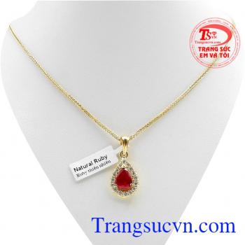 Bộ dây chuyền ruby vàng tây