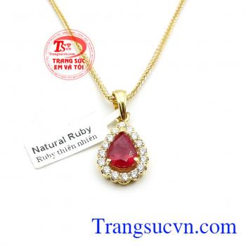 Bộ dây chuyền ruby vàng tây