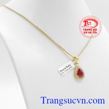 Bộ dây chuyền ruby vàng tây