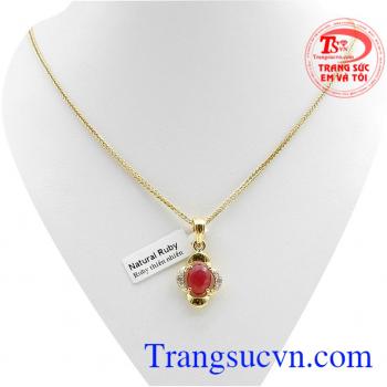 Bộ dây vàng gắn đá ruby mệnh hỏa