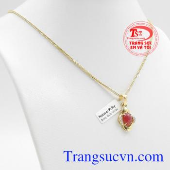 Bộ dây vàng gắn đá ruby mệnh hỏa